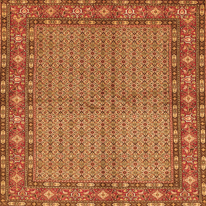 Round Machine Washable Persian Orange Traditional Area Rugs, wshtr954org