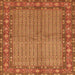 Round Machine Washable Persian Orange Traditional Area Rugs, wshtr954org