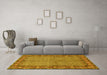 Machine Washable Persian Yellow Traditional Rug in a Living Room, wshtr954yw