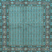 Square Machine Washable Persian Light Blue Traditional Rug, wshtr954lblu