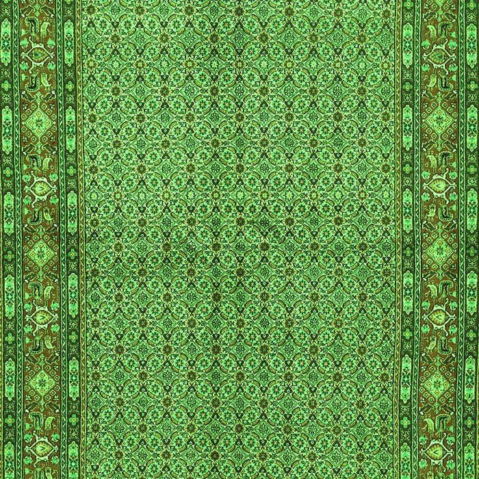 Serging Thickness of Machine Washable Persian Green Traditional Area Rugs, wshtr954grn