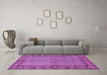 Machine Washable Persian Purple Traditional Area Rugs in a Living Room, wshtr954pur