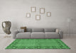 Machine Washable Persian Emerald Green Traditional Area Rugs in a Living Room,, wshtr954emgrn