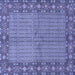 Square Machine Washable Persian Blue Traditional Rug, wshtr954blu