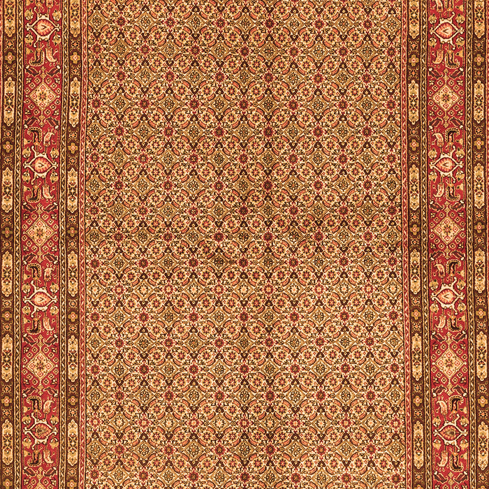 Serging Thickness of Machine Washable Persian Orange Traditional Area Rugs, wshtr954org