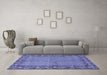 Machine Washable Persian Blue Traditional Rug in a Living Room, wshtr954blu