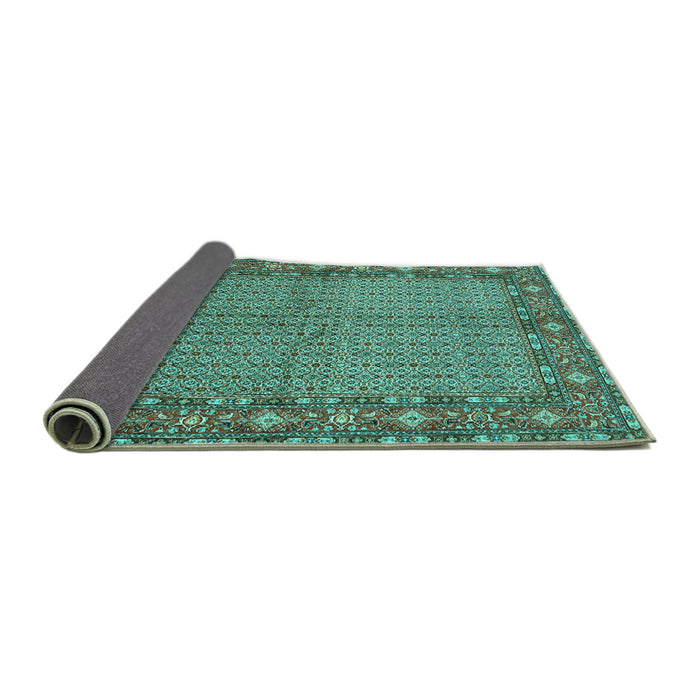 Sideview of Persian Turquoise Traditional Rug, tr954turq