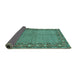 Sideview of Persian Turquoise Traditional Rug, tr954turq