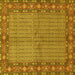 Square Machine Washable Persian Yellow Traditional Rug, wshtr954yw