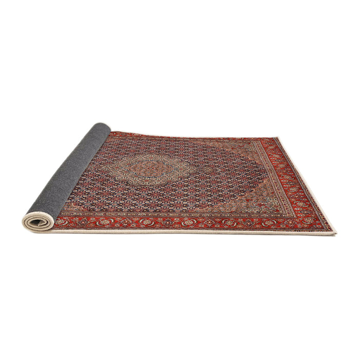 Sideview of Traditional Saffron Red Persian Rug, tr955