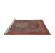 Sideview of Machine Washable Traditional Saffron Red Rug, wshtr955