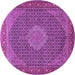 Round Machine Washable Persian Purple Traditional Area Rugs, wshtr955pur