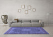 Machine Washable Persian Blue Traditional Rug in a Living Room, wshtr955blu