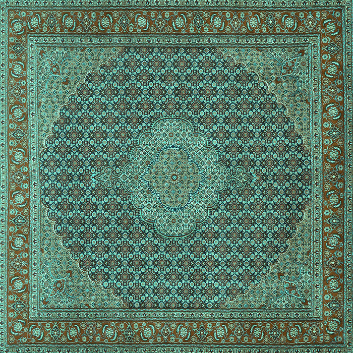 Square Persian Turquoise Traditional Rug, tr955turq