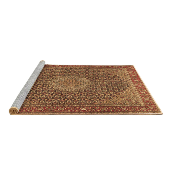 Sideview of Machine Washable Persian Brown Traditional Rug, wshtr955brn
