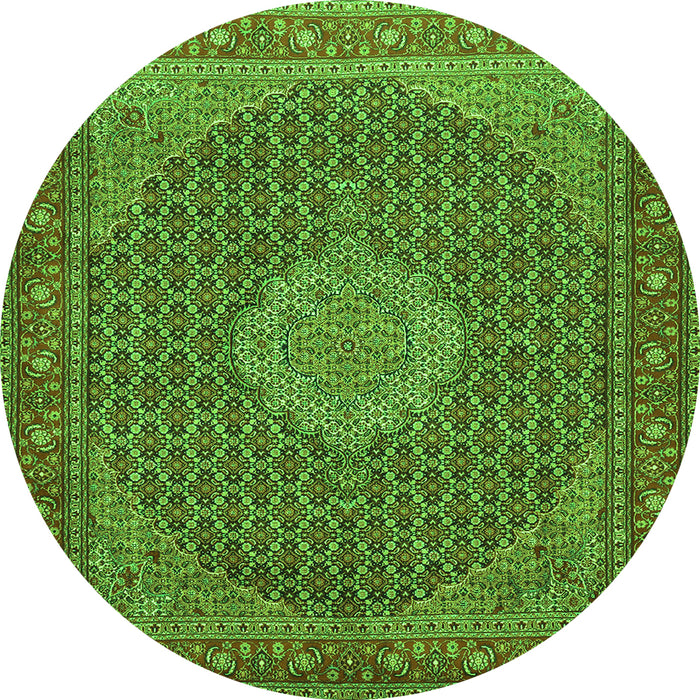 Square Persian Green Traditional Rug, tr955grn