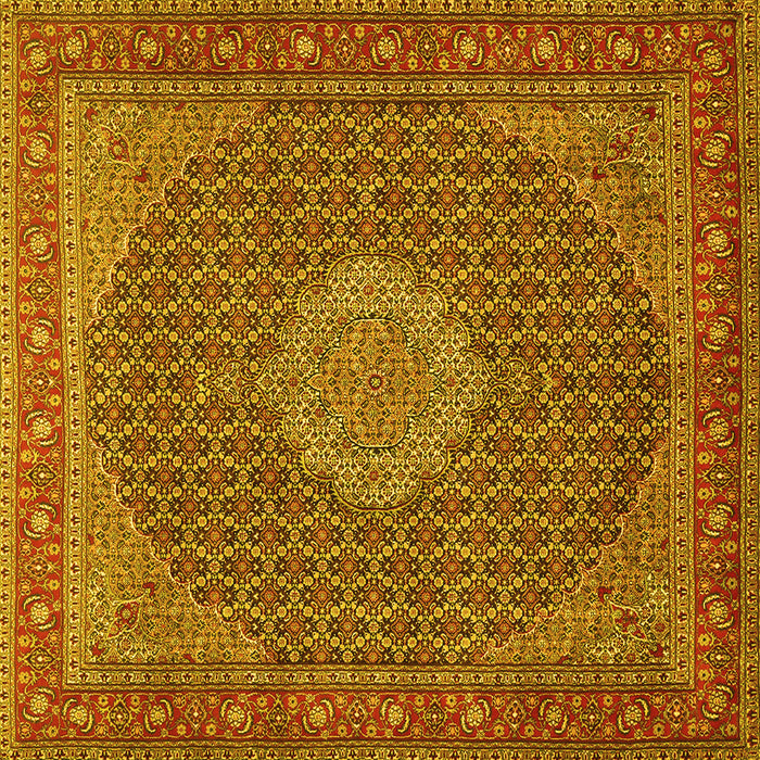 Square Persian Yellow Traditional Rug, tr955yw