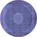 Round Persian Blue Traditional Rug, tr955blu