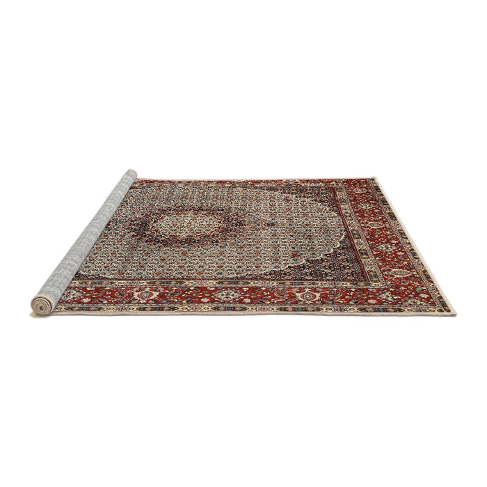 Sideview of Machine Washable Traditional Light French Beige Brown Rug, wshtr956
