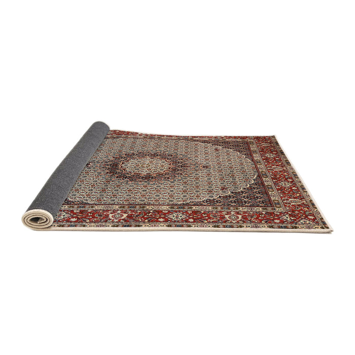 Sideview of Traditional Light French Beige Brown Medallion Rug, tr956