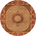 Machine Washable Medallion Orange Traditional Area Rugs, wshtr956org