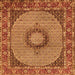 Serging Thickness of Medallion Orange Traditional Rug, tr956org