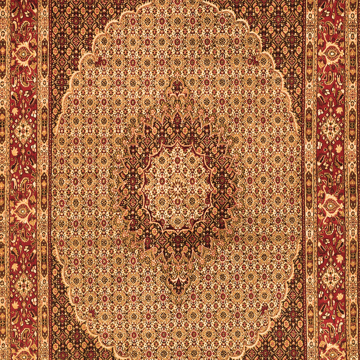 Serging Thickness of Machine Washable Medallion Orange Traditional Area Rugs, wshtr956org