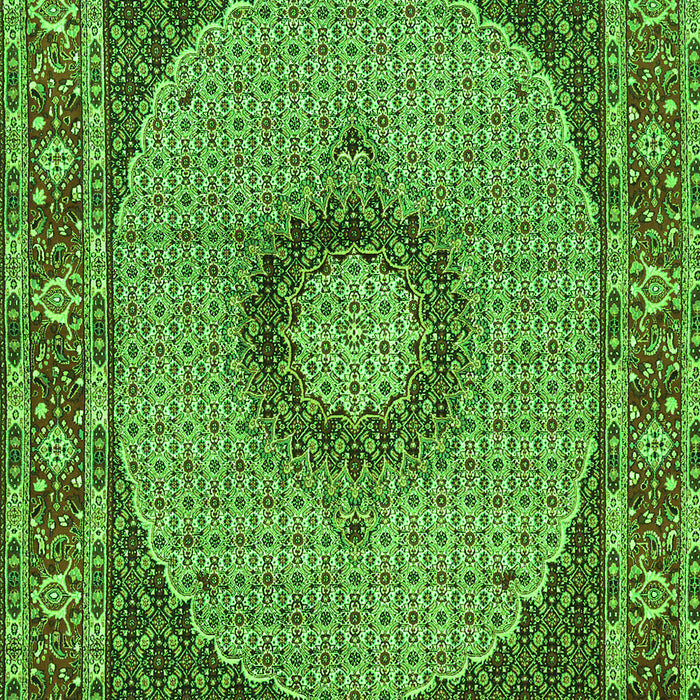 Serging Thickness of Machine Washable Medallion Green Traditional Area Rugs, wshtr956grn