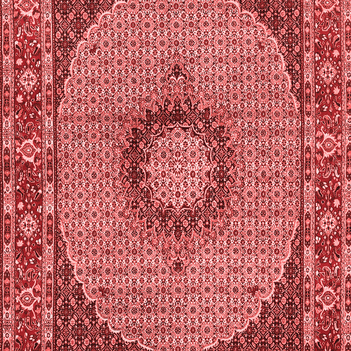 Machine Washable Medallion Red Traditional Rug, wshtr956red