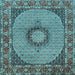 Square Medallion Light Blue Traditional Rug, tr956lblu