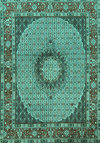 Medallion Turquoise Traditional Rug, tr956turq