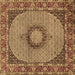 Square Medallion Brown Traditional Rug, tr956brn