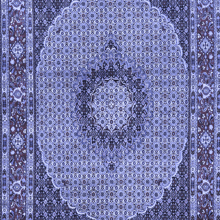 Machine Washable Medallion Blue Traditional Rug, wshtr956blu
