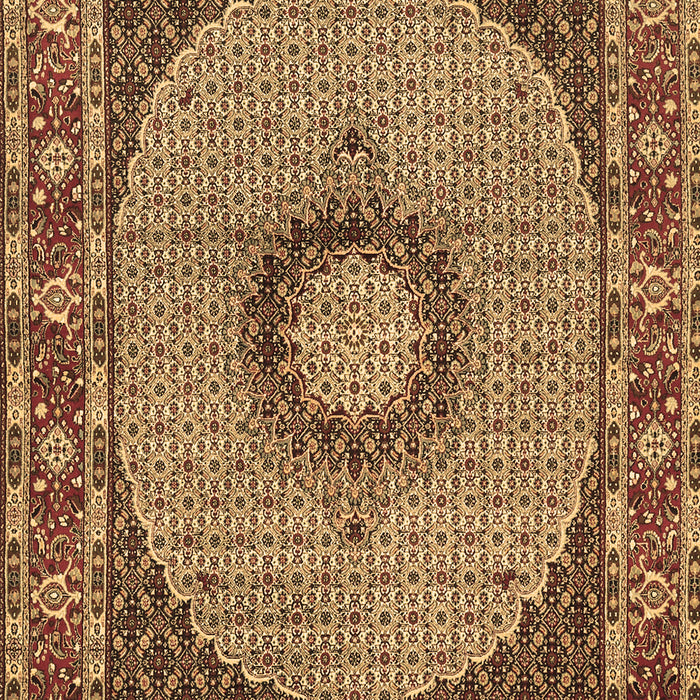 Machine Washable Medallion Brown Traditional Rug, wshtr956brn