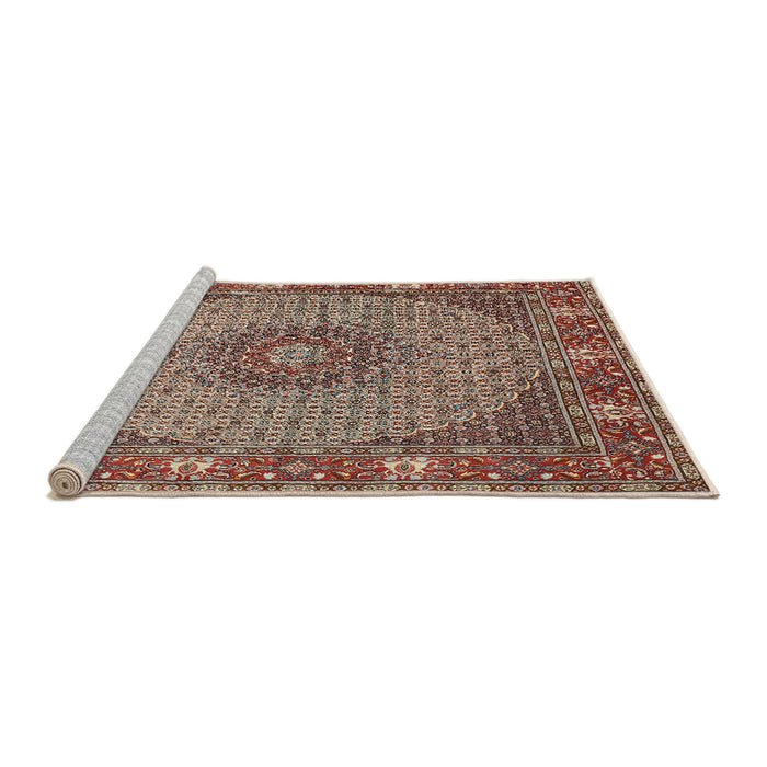 Sideview of Machine Washable Traditional Light French Beige Brown Rug, wshtr957