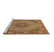 Sideview of Machine Washable Medallion Brown Traditional Rug, wshtr957brn