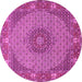 Round Medallion Pink Traditional Rug, tr957pnk