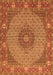 Serging Thickness of Machine Washable Medallion Orange Traditional Area Rugs, wshtr957org