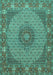 Medallion Turquoise Traditional Rug, tr957turq