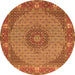 Machine Washable Medallion Orange Traditional Area Rugs, wshtr957org