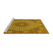 Sideview of Machine Washable Medallion Yellow Traditional Rug, wshtr957yw