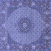 Square Medallion Blue Traditional Rug, tr957blu