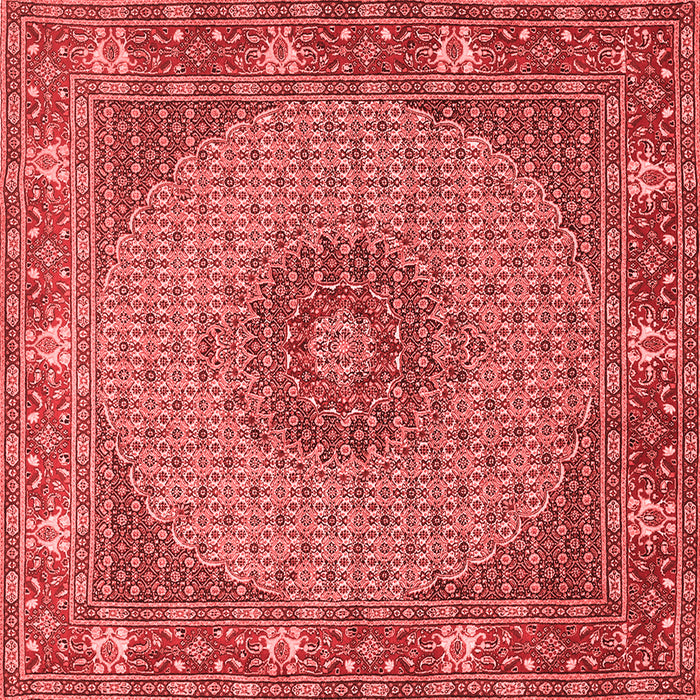 Machine Washable Medallion Red Traditional Rug, wshtr957red
