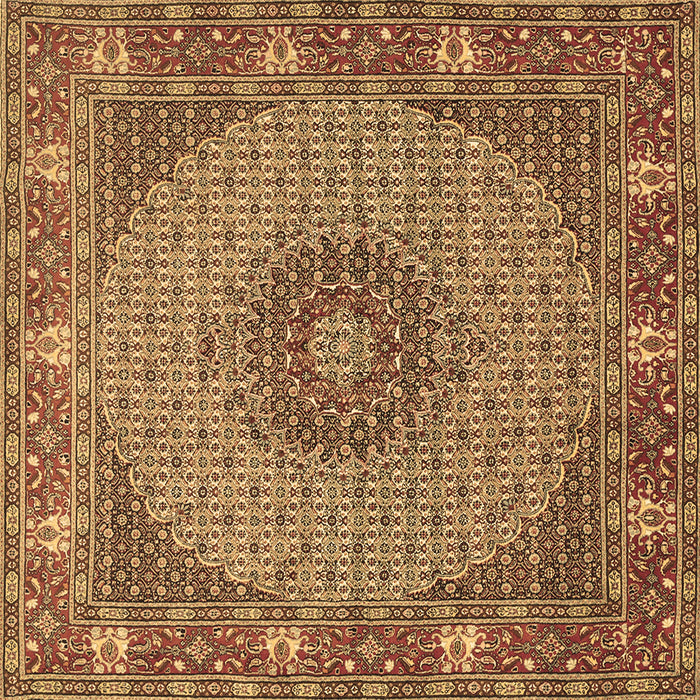 Square Medallion Brown Traditional Rug, tr957brn