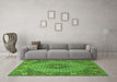 Machine Washable Medallion Green Traditional Area Rugs in a Living Room,, wshtr957grn