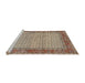 Sideview of Machine Washable Traditional Dark Sienna Brown Rug, wshtr958