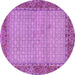 Round Persian Purple Traditional Rug, tr958pur