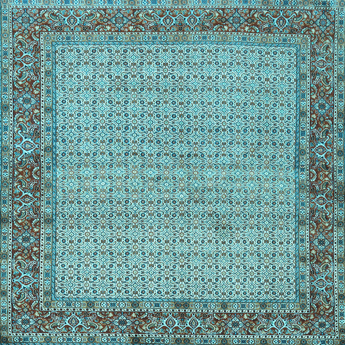Square Machine Washable Persian Light Blue Traditional Rug, wshtr958lblu