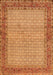 Serging Thickness of Machine Washable Persian Orange Traditional Area Rugs, wshtr958org