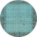 Round Persian Light Blue Traditional Rug, tr958lblu